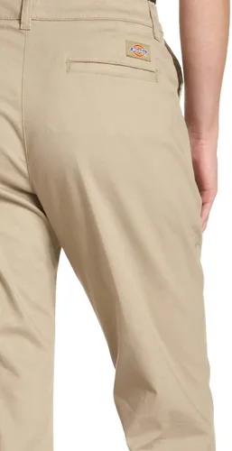 Vista 3 de Dickies - Pantalones de mezcla de algodón elástico con parte delantera plana, para mujer