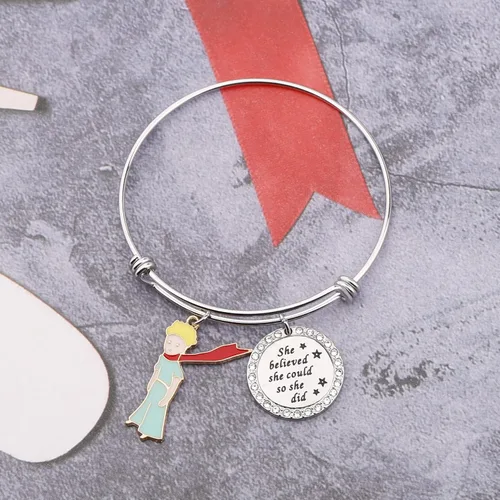 Vista 4 de The Little Prince Jewelry She Believe She Could So She Did - Pulsera inspirada en el príncipe y su planeta, regalos de películas de televisión