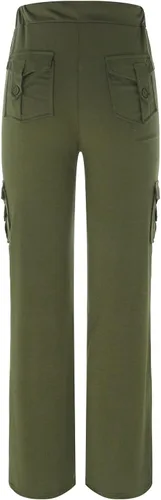 Vista 4 de Pantalones cargo para mujer, pantalones de yoga con corte de bota, pantalones de pierna ancha, talla grande, pantalones de entrenamiento de gimnasio