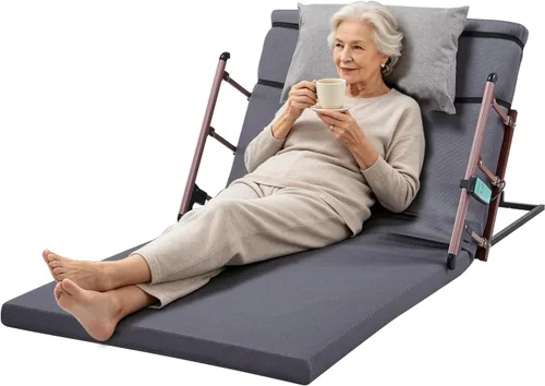 Vista 10 de VEVOR Respaldo elevador eléctrico para cama, capacidad de 300 libras, respaldo de cama de elevación ajustable de 4 a 68°, con rieles plegables