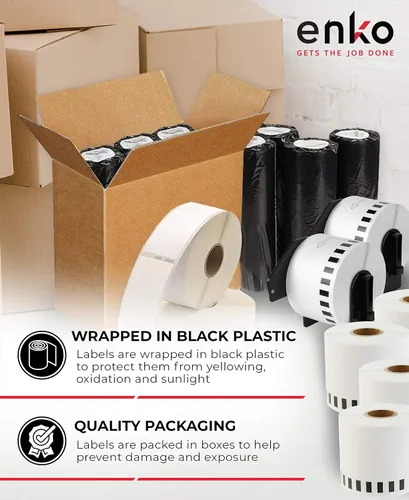 Vista 5 de enKo DK-2223 6 rollos de etiquetas de papel en blanco continuo (2 pulgadas x 100 pies)