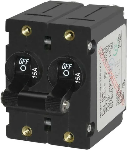 Vista 10 de Blue Sea Systems Disyuntores de Circuito de Palanca de Doble Polo de la Serie A Negro