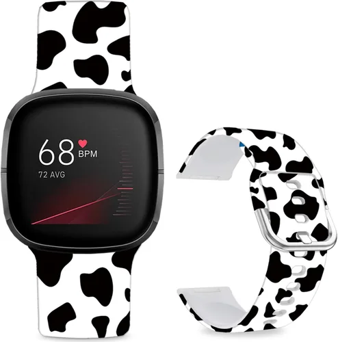 Vista 8 de Correas de reloj de dibujos animados con estampado floral compatibles con Fitbit Versa 4/Versa 3/Fitbit Sense 2/Sense Band de silicona suave