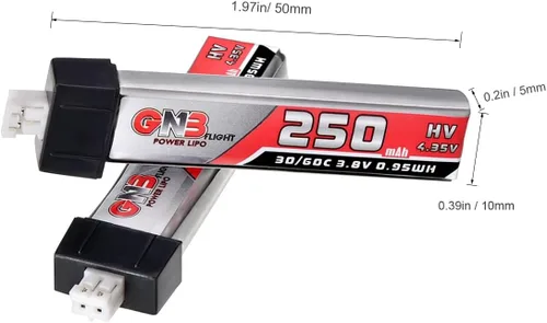 Vista 6 de 6pcs 250mAh 1S Batería 3.8V LiHV 30C/60C JST-PH2.0 Conector LiPo Batería para Emax Tinyhawk, Mobula7 FPV Racing Drone