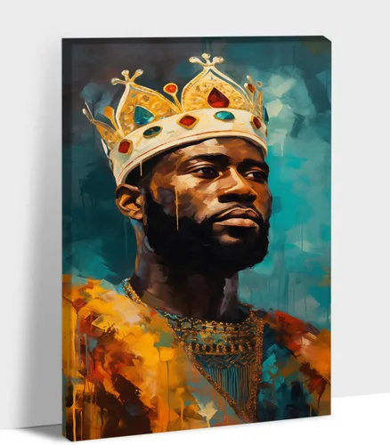 Vista 109 de Arte de pared afroamericano, decoración de rey y reina bailarín negro para sala de estar, arte de pareja de amor negro para dormitorio, lienzo