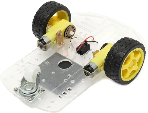 Vista 2 de DIY Programable 2WD Smart Robot Kit de chasis de coche con codificador de velocidad de motor para que los niños aprendan Arduino, Codificación