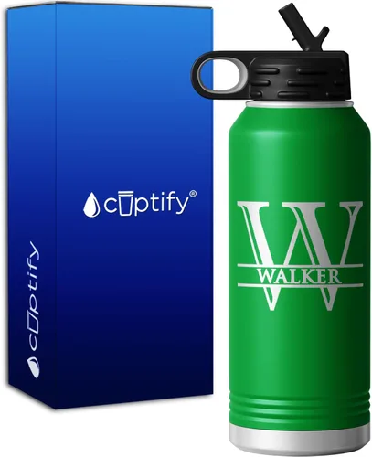 Vista 92 de Vaso personalizado de regalo de cumpleaños para mujeres y hombres, con monograma de escritura dividida, inicial y nombre grabado en negro, taza