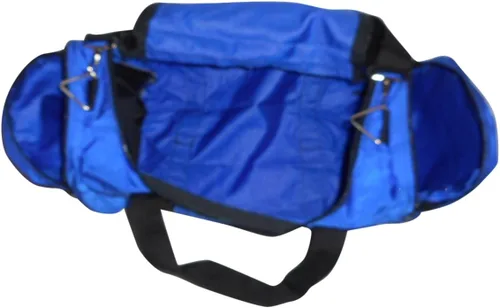 Vista 45 de Bolsa de lona triple grande con apertura en U, bolsillo frontal y dos compartimentos laterales, perfecta bolsa de cabina fabricada en Estados Unidos.