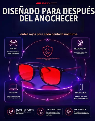 Vista 6 de TIJN Blue Light Blocking Glasses, Square Frame for Computer Gaming Negro