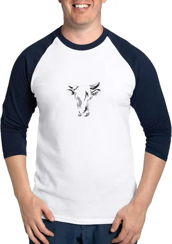 Vista 6 de CafePress Not Your Mom Cow Mil Veganis - Camiseta de béisbol de algodón para hombre, manga raglán 3/4