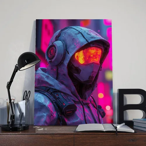 Vista 8 de XAHOR Impresión de dibujos animados retro Cyberpunk de los años 90, decoración de pared de arte callejero neón, póster de lienzo para jóvenes