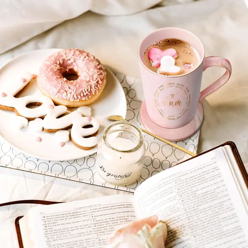 Vista 4 de YHRJWN - Regalos cristianos para mujeres, regalos católicos para mujer, taza de café I Am, regalos religiosos inspiradores espirituales