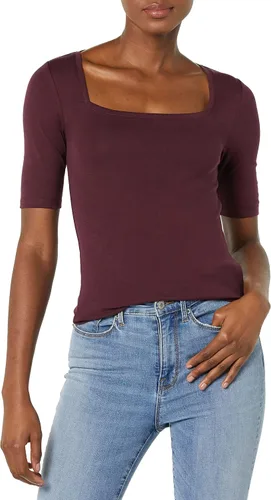Vista 57 de Amazon Essentials - Camiseta de manga corta y cuello cuadrado para mujer