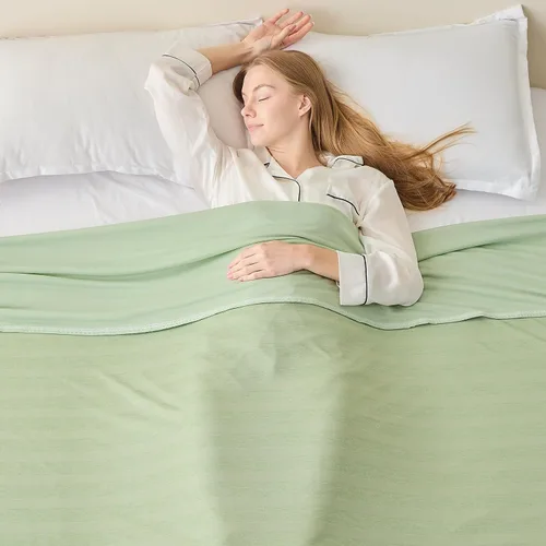 Vista 19 de EMME Manta Refrescante, Manta de Verano Delgada y Liviana para Sofá, Mantas Frías para Cama para Personas que Duermen con Calor, Doble Cara