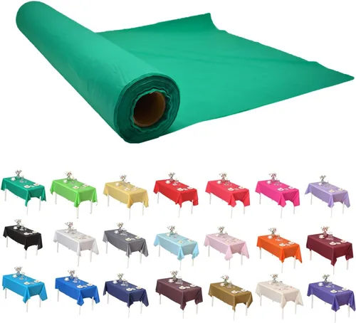 Vista 24 de Rollo de plástico para cubierta de mesa color verde manzana, 40 pulgadas x 100 pies, rollo de plástico resistente para cubierta de mesa de banquetes
