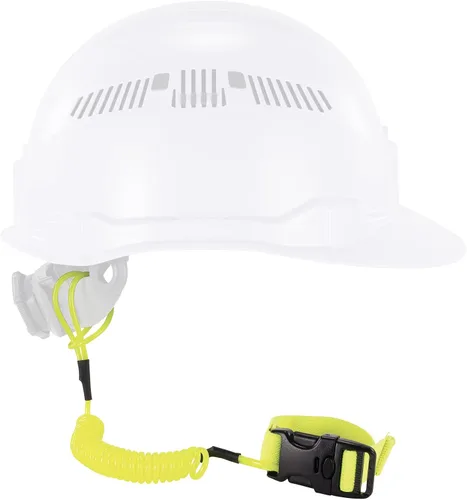 Vista 9 de Cordón en espiral con extremo de hebilla, diseño sin enganches, se fija fácilmente a cascos, herramientas o pequeños objetos de valor, capacidad