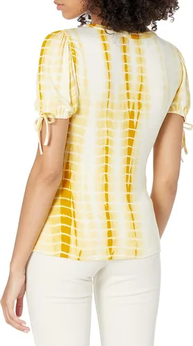 Vista 2 de KENDALL + KYLIE Top de punto de manga abombada para mujer en talla grande