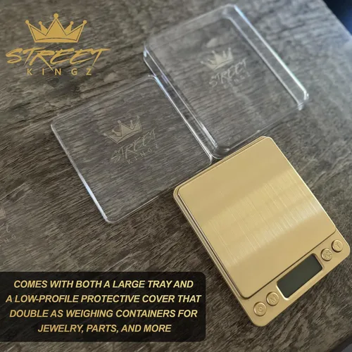 Vista 6 de Street Kingz Gold - Báscula digital para joyería, báscula de alimentos de alta precisión de 17.64 oz con conversión de unidades múltiples y conteo