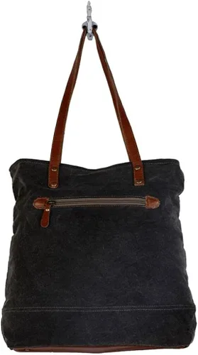 Vista 5 de Myra Bag Urbane Elegance Bolso de mano Upcrecycled Algodón y Cuero S-2812