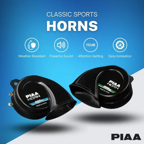 Vista 2 de PIAA 85115 Superior 112Db 330Hz y 400Hz Bocina de graves de doble tono, negra