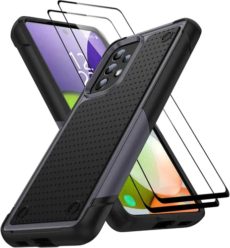 Vista 16 de Jeylly Funda para Samsung Galaxy A52 5G, Galaxy A52 Funda para teléfono con protector de pantalla híbrida de silicona antiarañazos, funda de defensa
