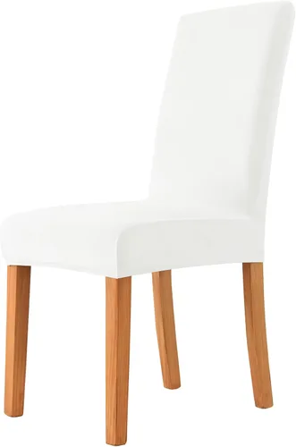 Vista 28 de Fundas elásticas para sillas de comedor, fundas protectoras de asiento extraíbles de terciopelo suave para silla Parson (2, beige)