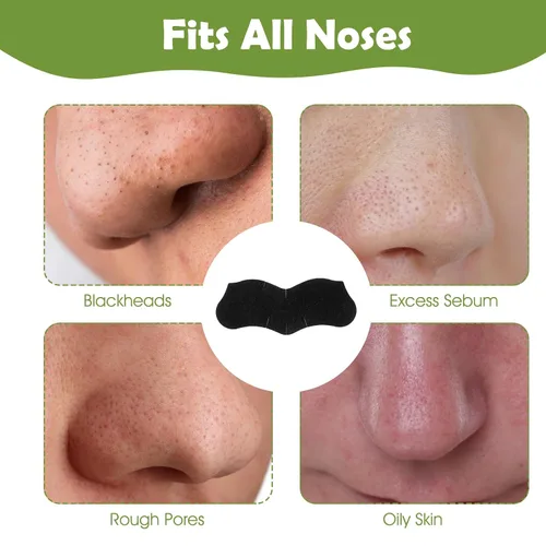 Vista 7 de 70 tiras de poros de puntos negros, tira facial de carbón de bambú para puntos negros, cinta de cabeza negra para todo tipo de piel, removedor