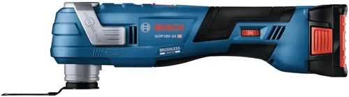 Vista 4 de BOSCH GOP18V-34B12 Kit multiherramienta oscilante StarlockPlus® de 18V sin escobillas con (1) batería de alimentación estándar de 2 Ah