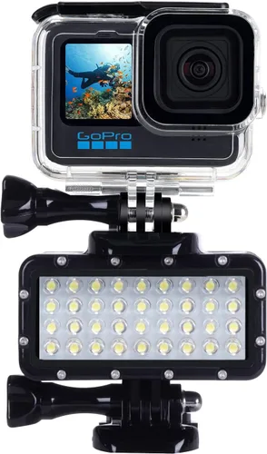 Vista 3 de Suptig Luz de buceo de alta potencia regulable impermeable LED luz de video de llenado luz nocturna subacuática luz impermeable 147 pies para Gopro