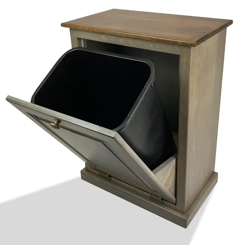 Vista 8 de Peaceful Classics Gabinete de basura – Armario escondido hecho a mano para botes de basura – Papelera decorativa para baño, papelera de oficina