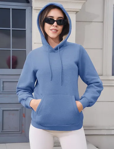 Vista 69 de MAGCOMSEN Sudaderas con capucha para mujer, con forro de sherpa, de vellón, para invierno, cálido, pesado, de algodón, con bolsillo