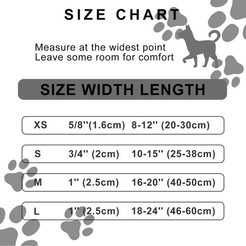 Vista 5 de FURRYFECTION Juego de collar y correa reflectante para perro con hebilla de liberación rápida, neopreno acolchado de nylon ajustable para perros