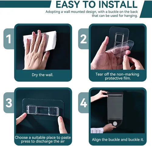 Vista 4 de Cyrank Dispensador de arroz, dispensador de cuentas de lavandería para colgar en la pared, contenedor de almacenamiento de alimentos secos