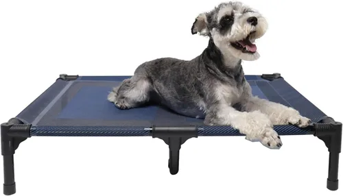 Vista 11 de suddus Cama elevada para perros medianos, cuna refrescante de doble soporte con malla Teslin, cama portátil impermeable para mascotas