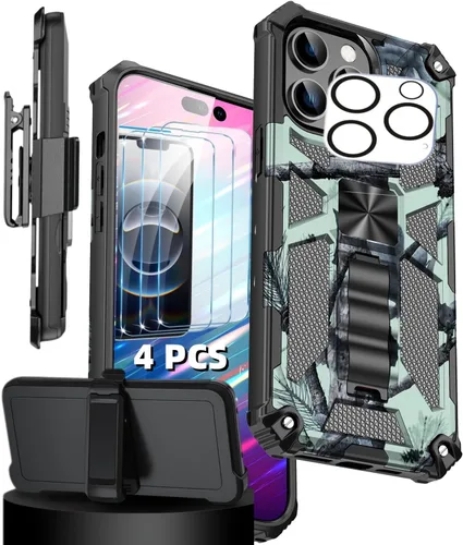 Vista 15 de for iPhone Case, Heavy Duty Military Grade Drop Tested Cover with Built-in Kickstand and for Magnetic Ring (Black,iPhone 11)