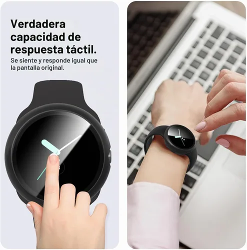 Vista 3 de JZK Paquete de 2 fundas protectoras de pantalla para Google Pixel Watch 2 (2023) / Pixel Watch, carcasa protectora general resistente a los arañazos