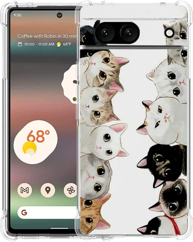 Vista 34 de Funda para Google Pixel 7a, diseño de mariposas azules, rosas, protección contra caídas, a prueba de golpes, TPU de cuerpo completo, resistente a
