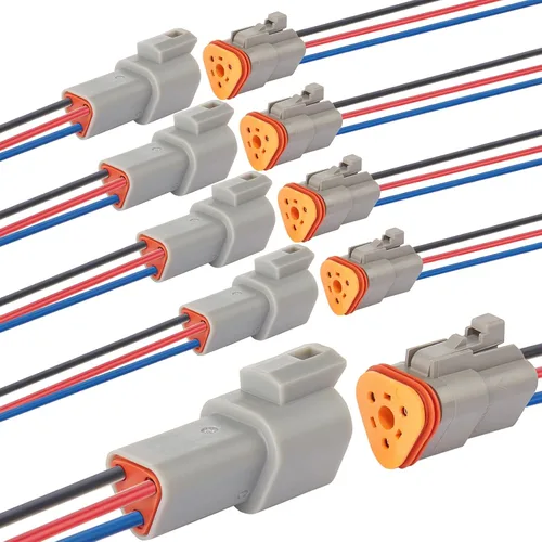 Vista 7 de Conector de cable eléctrico de 2 pines, 7.9 pulgadas, 16 AWG, macho hembra, impermeable, enchufe de desconexión rápida para automóvil, camión