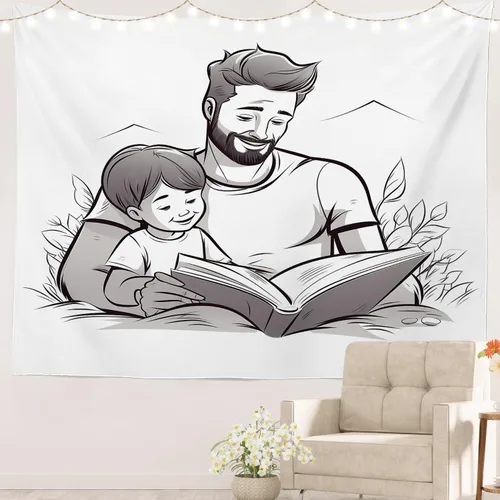 Vista 39 de Batmerry Peaceful Retreat Beautiful Landscape Polyester Tapestry, Blooming Garden Setting Lightweight Wall Hanging High-Definition Print Backdrop