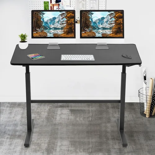 Vista 2 de PayLessHere Escritorio de pie de 48 pulgadas, escritorio para computadora, escritorio de oficina en casa con gran espacio, altura ajustable, diseño