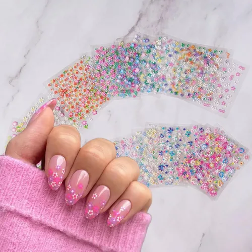 Vista 14 de 6 hojas de calcomanías de arte de uñas de animales autoadhesivas 3D, diseño de letras de gato, divertidas calcomanías de uñas para primavera