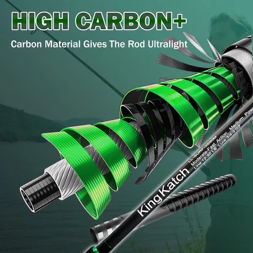 Vista 7 de Surf Spinning Fishing Rod 9'-12', 3-Piece Carbon Fiber Saltwater Rod with 2 Identical Tips Lightweight High-Sensitivity Long-Cast Shore & Beach