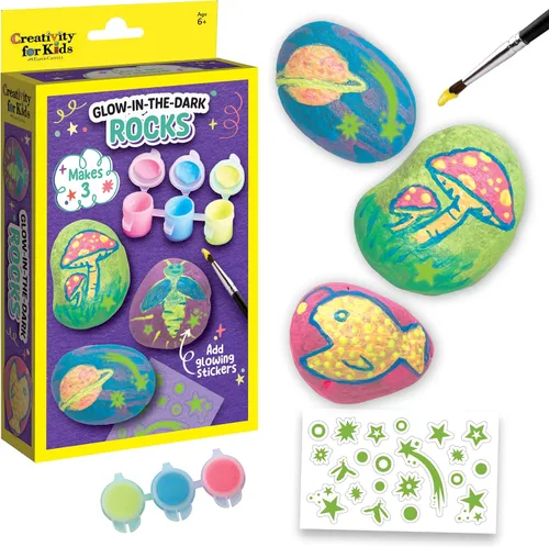 Vista 8 de Creativity for Kids Kit de pintura de rocas para escondidas navideñas Pintura, decora y oculta 10 rocas festivas Kit de manualidades navideñas