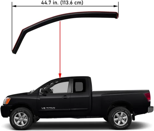 Vista 3 de Lightronic Visera de ventana de ventilación automática con clip extra duradera, compatible con Nissan Titan King Cab 2004-2015, protección UV