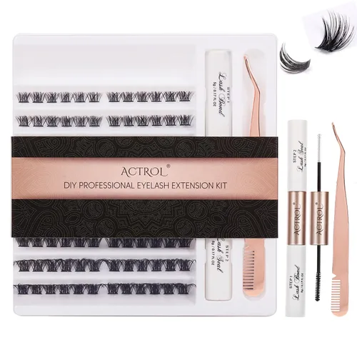 Vista 30 de ACTROL Pestañas de anime con forma de pluma, extensiones de racimo de pestañas naturales de manga individual