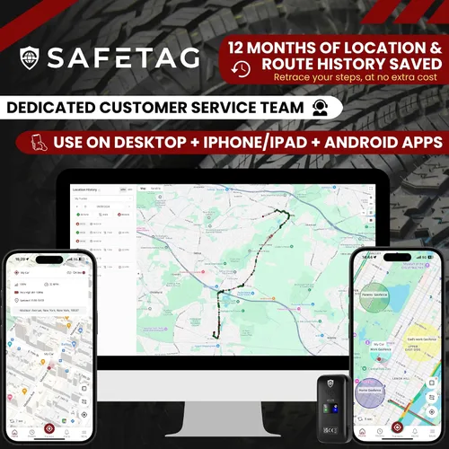 Vista 5 de SafeTag Mini rastreador GPS recargable 4G - 4G LTE, automóvil, furgoneta, motocicleta, etc. 34-205 países, seguimiento y notificaciones en tiempo