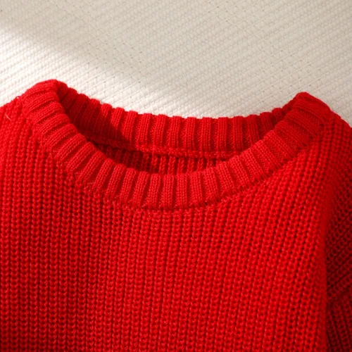 Vista 7 de PATPAT Suéter de punto para bebés y niñas, ropa de manga larga sólida cálida