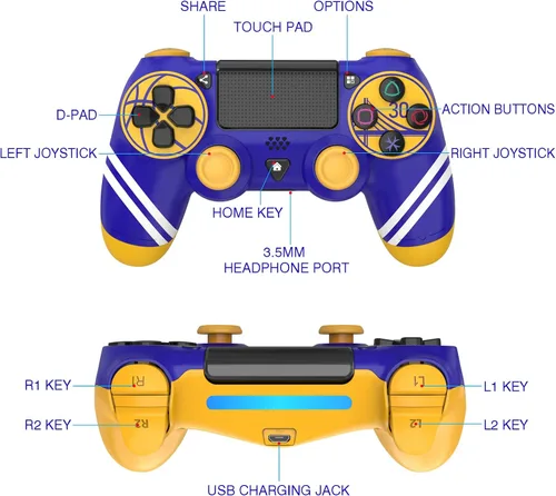 Vista 7 de Akvwj P4 Controller Wireless Remote Compatible with Playstation 4SlimPro with Dual Vibration6-Axis Motion SensorAudio Collector's