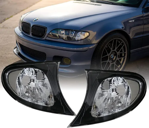 Vista 13 de DEPO 99-01 E46 4D - Juego de lámparas de señal de giro de esquina de color humo europeo (izquierda + derecha) compatible con BMW E46 1999-2001 Serie