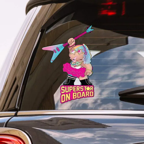 Vista 3 de Oliver's Labels Baby on Board Decals - Adhesivo de vinilo para ventana de coche para biberón